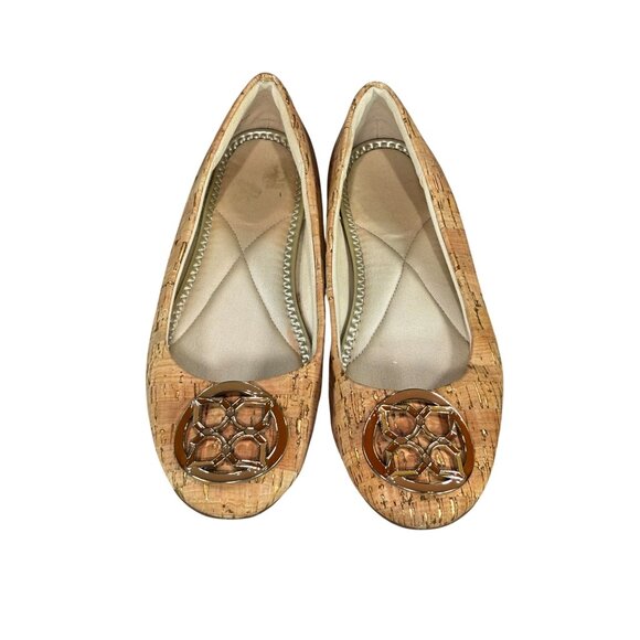 Kelly & Katie Cork Ballet Flats With Gold Accent - Picture 2 of 8